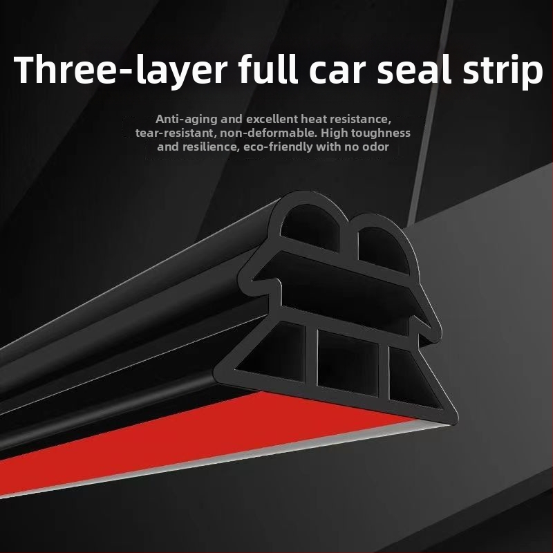 Автомобилна уплътнителна лента – трислойна гумирана лента, модел 6 отвора, за целия автомобил, универсално приложение, прахозащита и водоустойчива лепяща лента