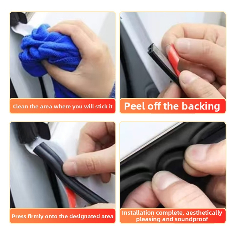 Автомобилен уплътнител за врати и прозорци – гума, универсално уплътнение, водоустойчив и прахоустойчив, B-тип уплътнение на капака и багажника