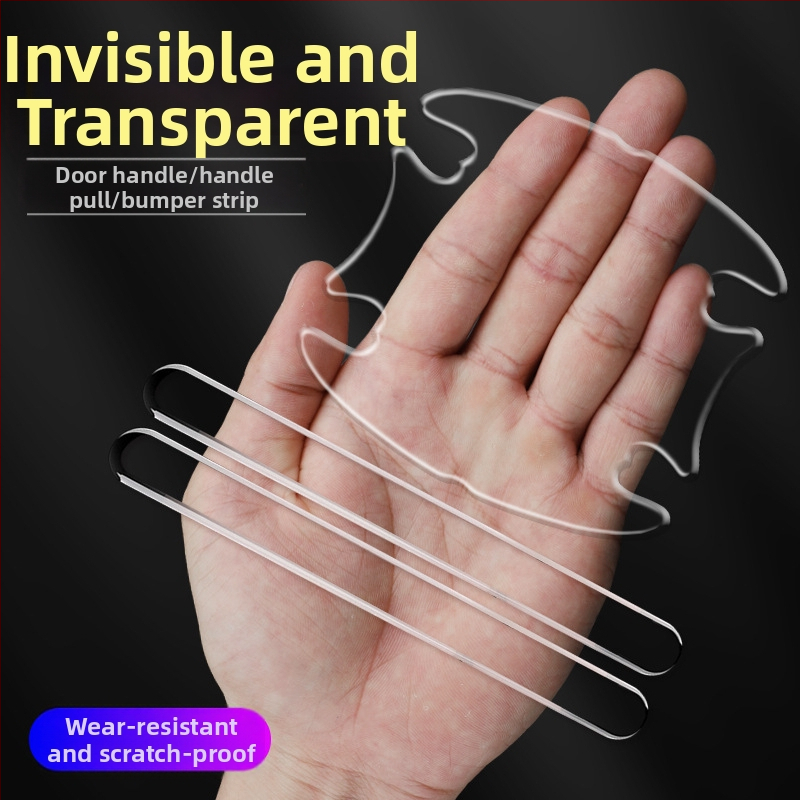 Pás ochrany okra dverí - priehľadný, neviditeľný ochranný štít, proti poškriabaniu, proti kolíziám, protišmykový, Model: Transparentná miska dverí, prispôsobiteľný