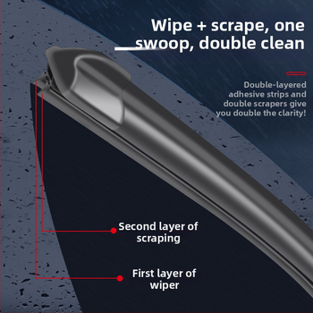 Boneless Wiper Dongfeng Jingyi X3 SUV-hoz, 2016-os modell – To Le Tu, kettős rétegű gumicsík