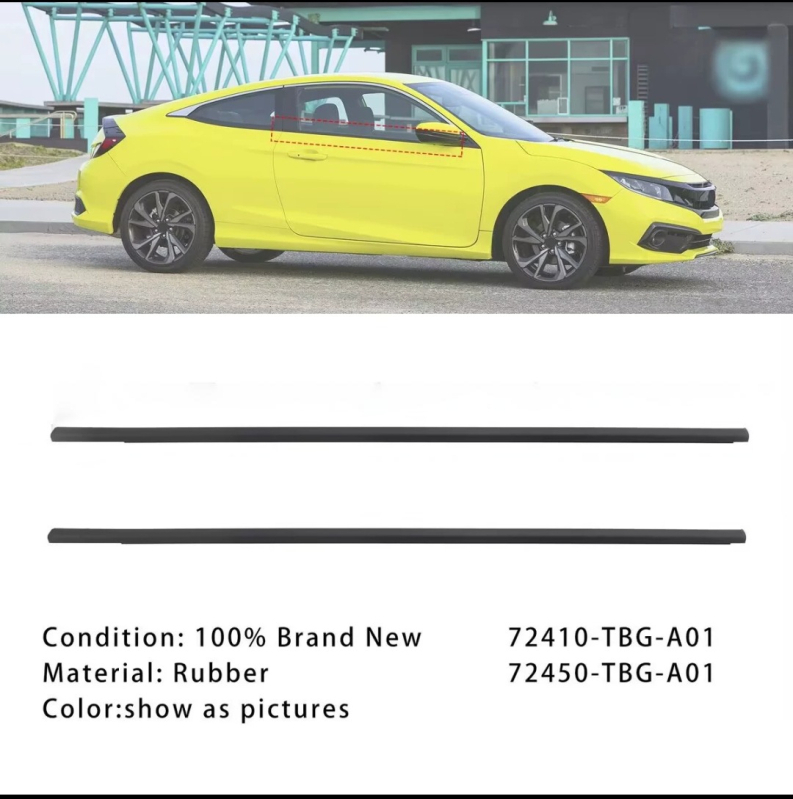 Automobilska brtva, marka Shuangyan, model 72410-TBG-A01 / 72450-TBG-A01, gumena brtvena traka, debljina 3, kompatibilno s 16-20 Civic Coupe