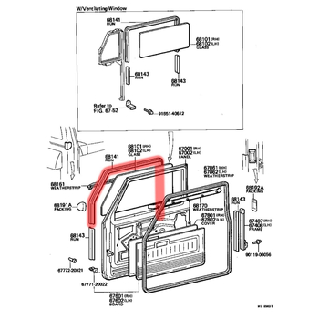Auto prozorsko brtvilo 68105-90302 ASD – guma, Land Cruiser 76-84
