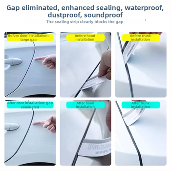 Комплект уплътнители за врати на автомобил: гума, пълен набор D-тип (голям и малък) и P- и Z-типове, водоустойчиви и шумоизолиращи, универсално съвместим.