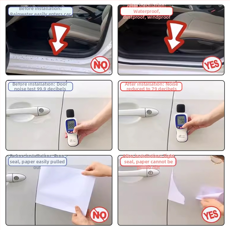 Комплект уплътнители за врати на автомобил: гума, пълен набор D-тип (голям и малък) и P- и Z-типове, водоустойчиви и шумоизолиращи, универсално съвместим.