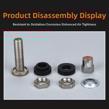 Mike βαλβίδα χωρίς αέρα για αυτοκίνητα, από ανοξείδωτο χάλυβα, βιδωτή σύνδεση, κοινή θαλάμη πυρήνα, συμβατή με ελαστικά αυτοκινήτων χωρίς αέρα