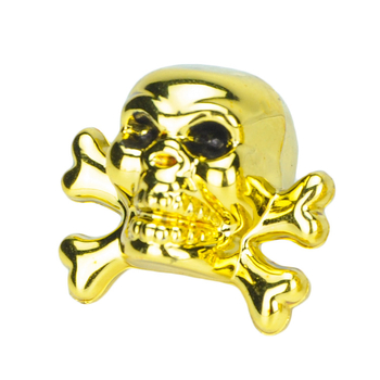 Κάλυμμα βαλβίδας ελαστικού με χρυσό κρανίο (Υλικό: Χάλκι; Κύρια κοιλότητα: Κανονική; Συμβατό: Καθολικό μοντέλο; Συσκευασία: Περιλαμβάνεται)