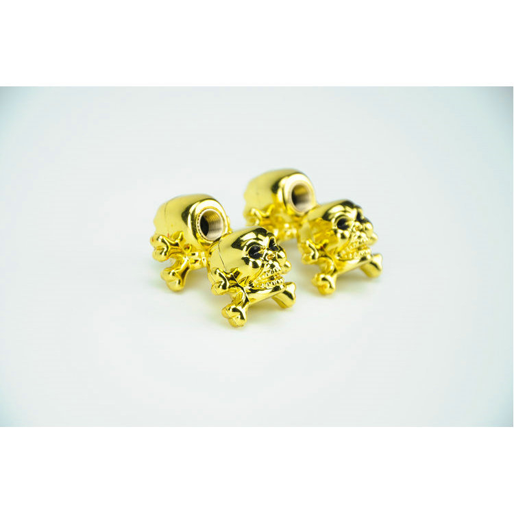 Κάλυμμα βαλβίδας ελαστικού με χρυσό κρανίο (Υλικό: Χάλκι; Κύρια κοιλότητα: Κανονική; Συμβατό: Καθολικό μοντέλο; Συσκευασία: Περιλαμβάνεται)