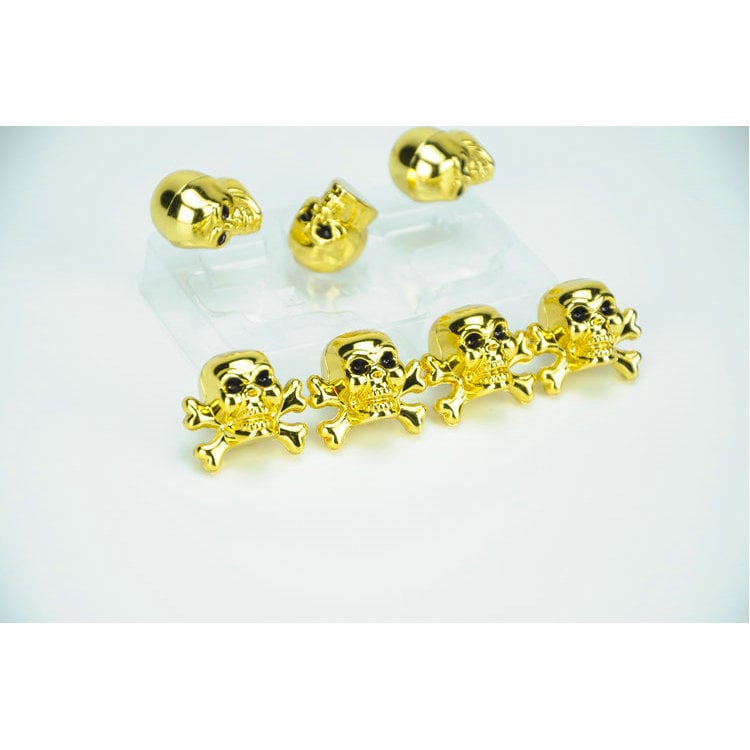 Κάλυμμα βαλβίδας ελαστικού με χρυσό κρανίο (Υλικό: Χάλκι; Κύρια κοιλότητα: Κανονική; Συμβατό: Καθολικό μοντέλο; Συσκευασία: Περιλαμβάνεται)