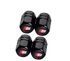 Capac ventil cauciuc Audi - cupru, tubeless, gură în stil german, filetare prin înșurubare, capac decorativ cu logo auto