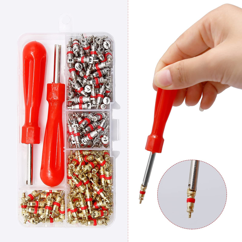 Bezdušu ventiļu kodolu instrumentu komplekts (varš, skrūvju savienojums, parasta kodola dobums, pielāgota apstrāde)