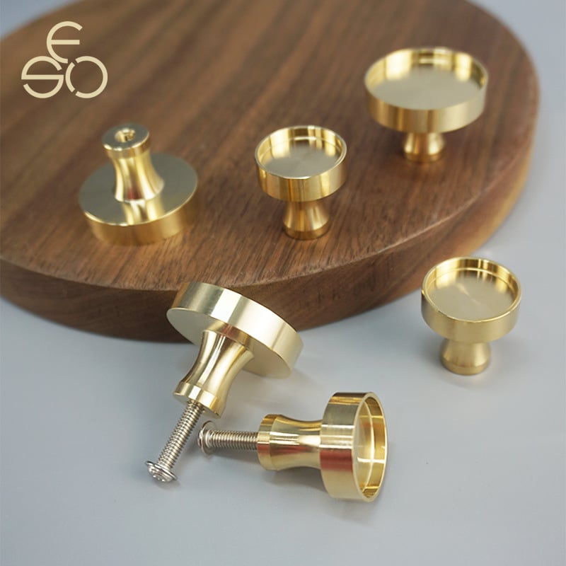 Μπρούντζινη βάση λαβής για συρτάρια — στυλ Light Luxury, κατεργασία CNC, μοντέλο AX50HB-22, Fu Shengda-Aozun