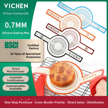 Covoraș din silicon pentru frământat aluatul cu mâner lung — covoraș de copt, personalizabil cu logo