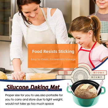 Covoraș din silicon pentru frământat aluatul cu mâner lung — covoraș de copt, personalizabil cu logo