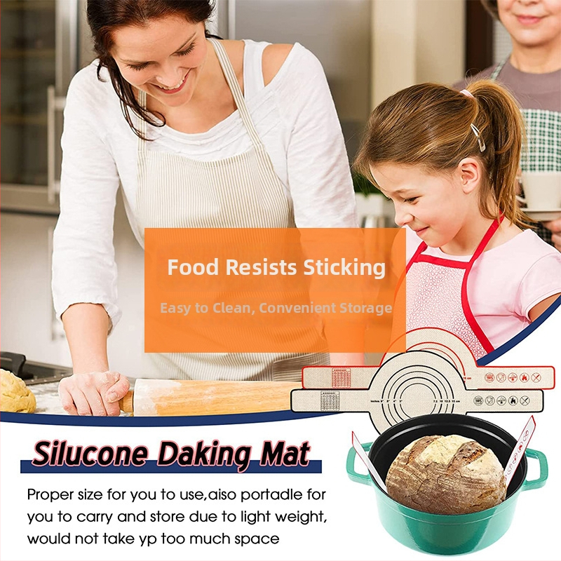 Silikono tešlos minkymo kilimėlis su ilga rankena — kepimo kilimėlis, logotipo pritaikymas
