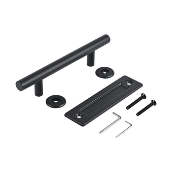 Χειρολαβή πόρτας για συρόμενες πόρτες σε στυλ μπαρν με κυκλική σωλήνα – AS-045, Eisen hardware, χάλυβας, ηλεκτροστατική επίστρωση, μοντέρνο μινιμαλιστικό στυλ