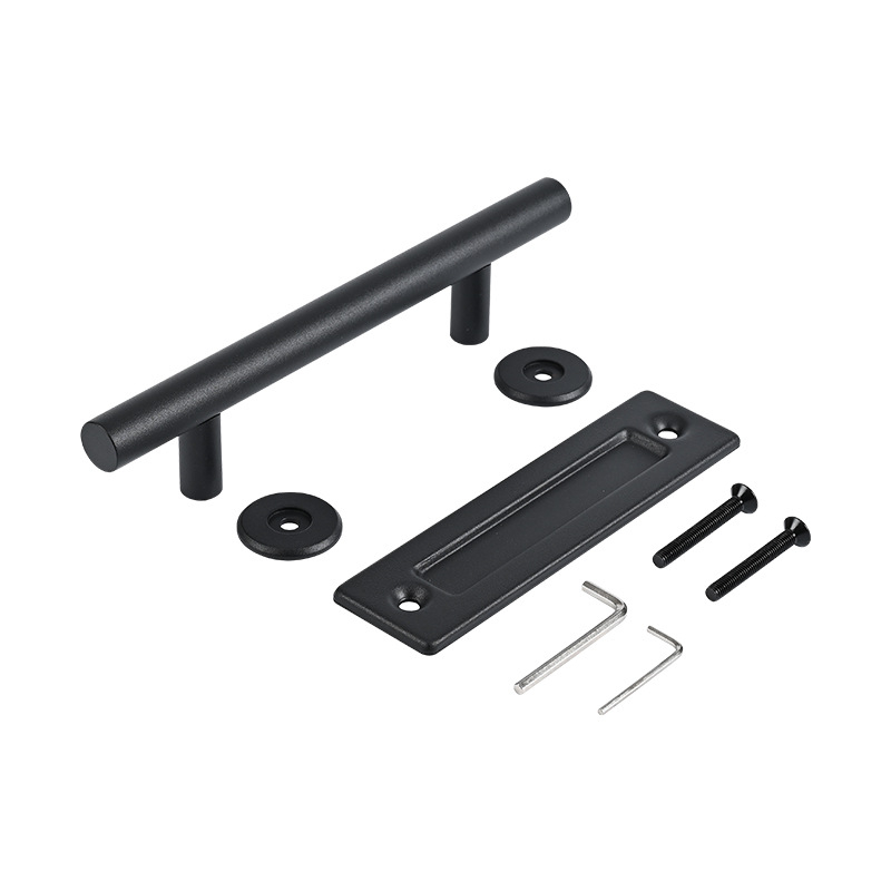 Χειρολαβή πόρτας για συρόμενες πόρτες σε στυλ μπαρν με κυκλική σωλήνα – AS-045, Eisen hardware, χάλυβας, ηλεκτροστατική επίστρωση, μοντέρνο μινιμαλιστικό στυλ