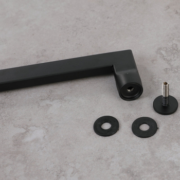 Λαβή γυάλινης πόρτας μπάνιου για συρόμενη πόρτα – ανοξείδωτος χάλυβας, γυαλισμένη επιφάνεια, L-τύπος και Τ-τύπος, απόσταση οπών 440 mm, μοντέρνο μινιμαλιστικό στυλ