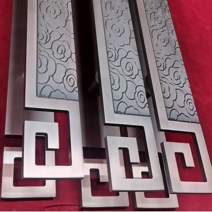 Λαβή πόρτας - αλουμινένια, ηλεκτροπλατίζηση, μοντέλο Wx-dls627, επιφανειακή εγκατάσταση (πόρτα εισόδου)