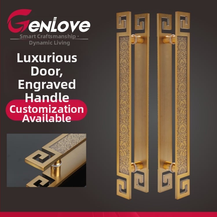 Λαβή πόρτας - αλουμινένια, ηλεκτροπλατίζηση, μοντέλο Wx-dls627, επιφανειακή εγκατάσταση (πόρτα εισόδου)