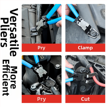 Daudzfunkcionālas lokveida formas knaibles automaļu iekšdurvju paneļu demontāžai – oglekļa tērauds, pretkorozija, plastmasas sprādžu demontēšanas instruments, svars 0,144 kg