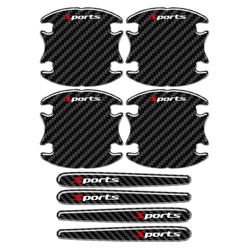 Антиударна лента за врати на автомобил, епоксидна карбонова текстура, комплект от 8 броя, съвместима с различни модели, марка Xiong shen