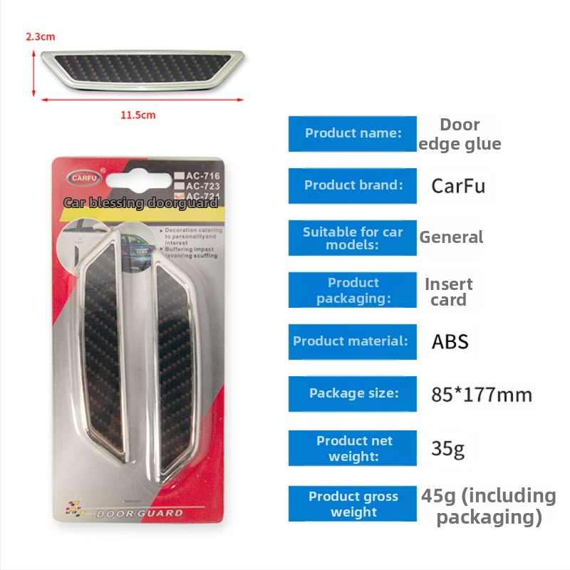 AC-724 ABS ütközésgátló ajtócsík, univerzális illeszkedés, vastagított kialakítás, védő párna, testreszabás elérhető