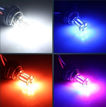 Svjetlo kočnice za motocikl 1157/1156, 64SMD LED, 12V, rotirajući bljesak, sedam boja