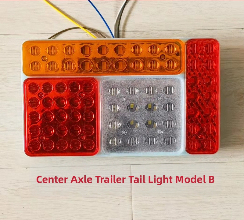 LED zadné svetlo pre prívesy a nákladné autá – model B s dolnou konzolou, výkon 7,2 W, 24 V, svetelný tok 2200 lm