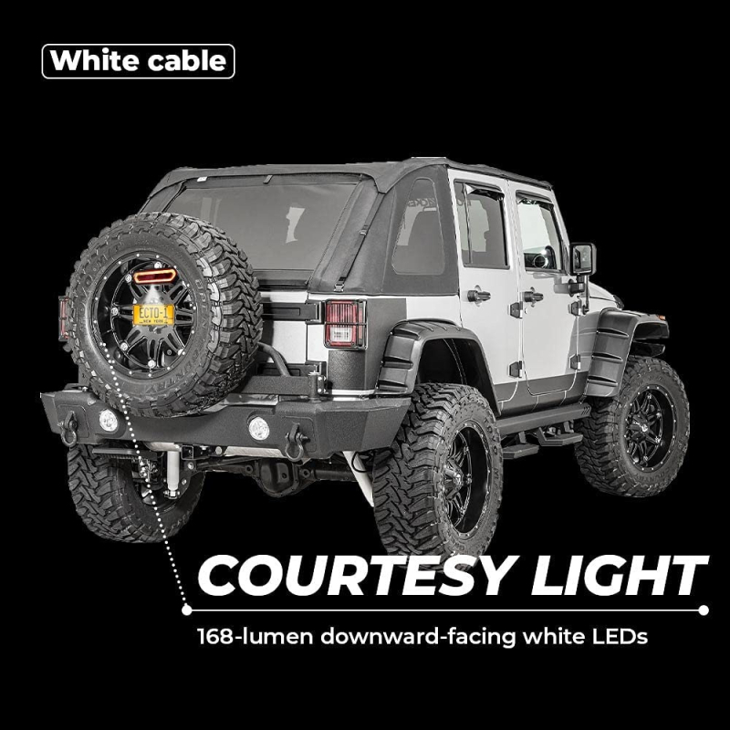 LED задно светло за Wrangler/Jeep/ATV/UTV, 50W алуминиев корпус, модел FD-ENNEKN069, висок стоп сигнал със строб и светлина за обратно движение