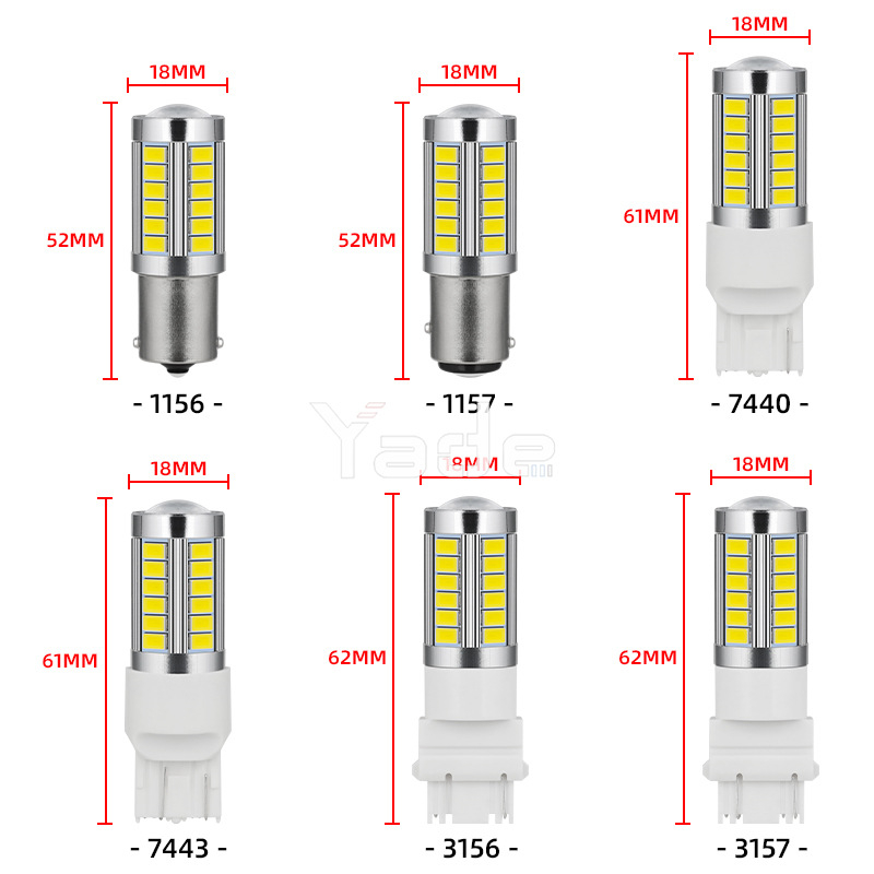 Yade LED auto svjetlo za signalizaciju i kočnicu, 1156/1157, 5730/5630, 33SMD, T20, snažno svjetlo za vožnju unatrag