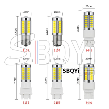 LED стоп светлина за автомобил 1156/1157 T20, 33SMD, 12V, 3W, LED 5630/5730