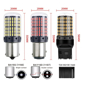Lumină LED pentru semnalizare și frână auto, 3014 SMD, 12-24V, 6500-8000K, durată de viață 80.000h, compatibilă cu 1156/1157/7440/7443