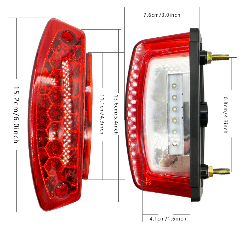 RS0032 LED stražnje svjetlo za ATV i motocikle — ABS kućište, 12V, 2W, LED izvor