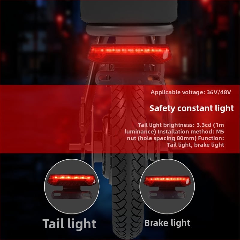 LED vodootporna stražnja svjetiljka za električni bicikl, sklopivi nosač, visoka svjetlina, WD-08