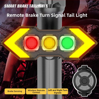 Lumina spate pentru bicicletă cu senzor de frână, telecomandă fără fir, reîncărcabilă, lumină de avertizare