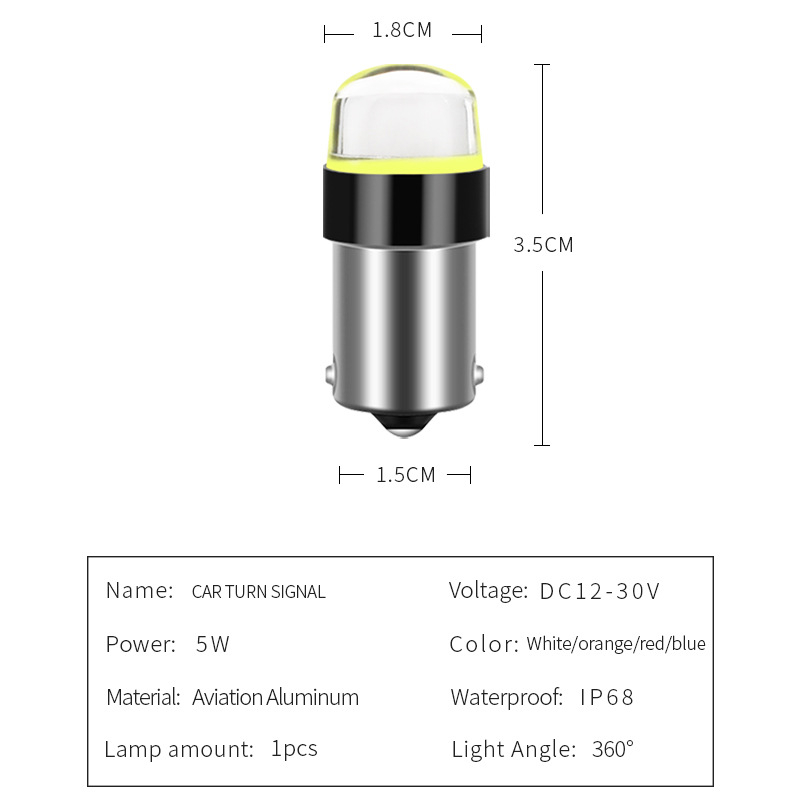 Autó féklámpa COB szilikon lámpával, COB fényforrás, 12-30V, 5W