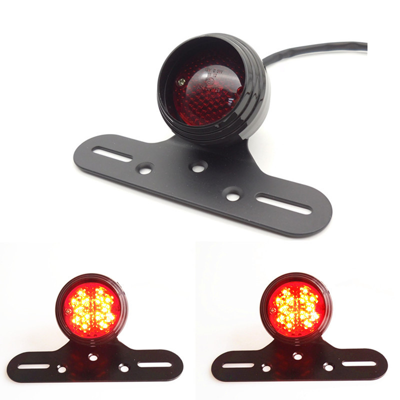 Kružna LED stražnja svjetla za motocikl CH-2021A-LED s nosačem, 12V, 16mA pogon / 80mA kočnica