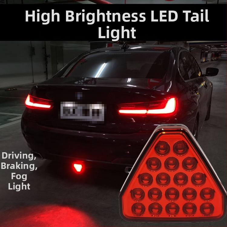 Univerzalna LED stražnja svjetla za automobil visoke svjetline, trokutasto pilotsko svjetlo na stražnjem dijelu, bljeskalica, svjetlo za vožnju i kočnicu