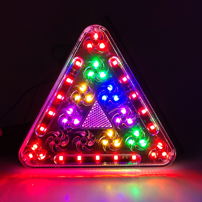 Šareni LED trokutasti svjetlo za kočenje, 12/24V, super jarko upozoravajuće svjetlo