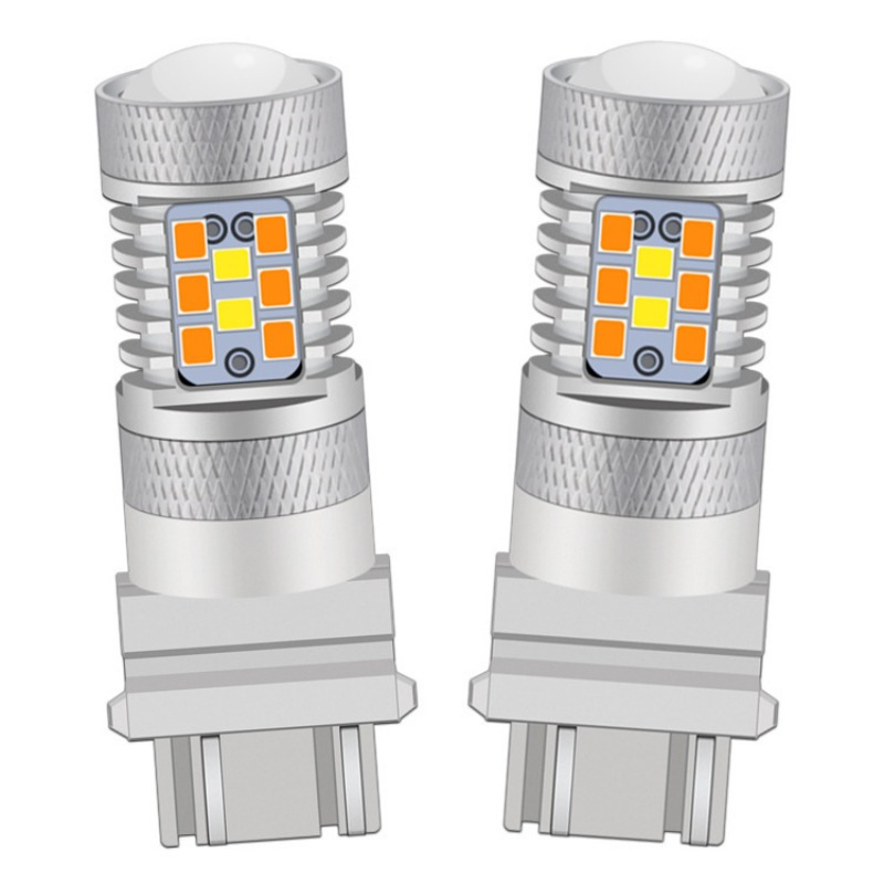 LED dvobojni pokazivač BAY15D 1157 3030 28SMD, 12V, bijelo svjetlo za vožnju i žuto kočiono svjetlo
