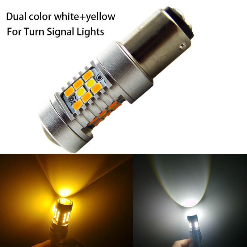 LED dvobojni pokazivač BAY15D 1157 3030 28SMD, 12V, bijelo svjetlo za vožnju i žuto kočiono svjetlo