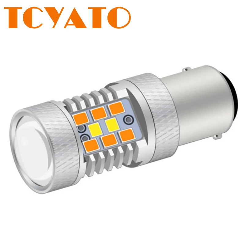 LED dvobojni pokazivač BAY15D 1157 3030 28SMD, 12V, bijelo svjetlo za vožnju i žuto kočiono svjetlo