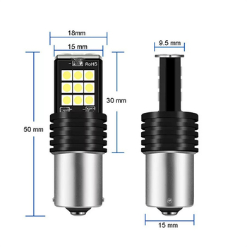 Automobilsko LED svjetlo kočnice s 24×3030 SMD, 12V, 10W, kompatibilno s 1156/1157/7443/7440/3156/3157