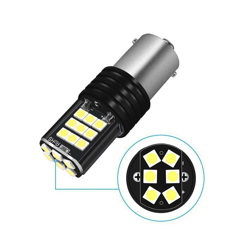 Automobilsko LED svjetlo kočnice s 24×3030 SMD, 12V, 10W, kompatibilno s 1156/1157/7443/7440/3156/3157