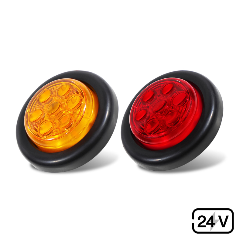 Bočno svjetlo kamiona s lećom i gumenim prstenom – 24V, 7-LED, 2835 SMD, 6000K