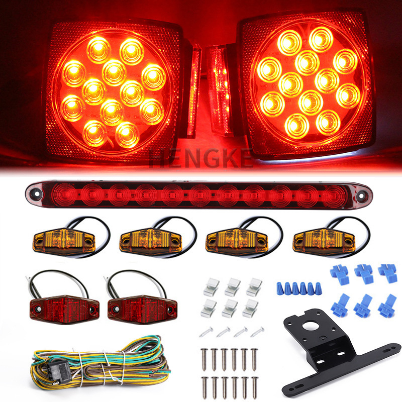 LED kvadratno stražnje svjetlo za prikolicu – komplet, 12V, dimenzije 400×110×160 mm, 5000 lm, 7000K, 5050SMD 0.2W