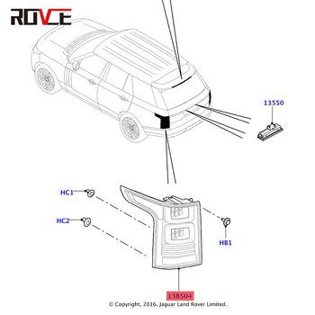 Komplet zadnjih svjetala za Range Rover Vogue Executive (2013-2017), LED stop svjetlo, 12V, 12W, vijek trajanja 200000h, prilagođena obrada