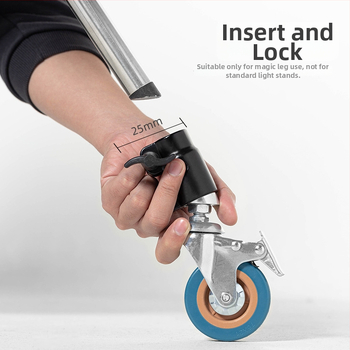 Lámpatartó kerék C-kerettel a mágikus láb állványhoz, fém (Modell: 25 mm, Anyag: Fém, Alkalmazás: mágikus láb lámpastand, Súly: 1,51 kg)