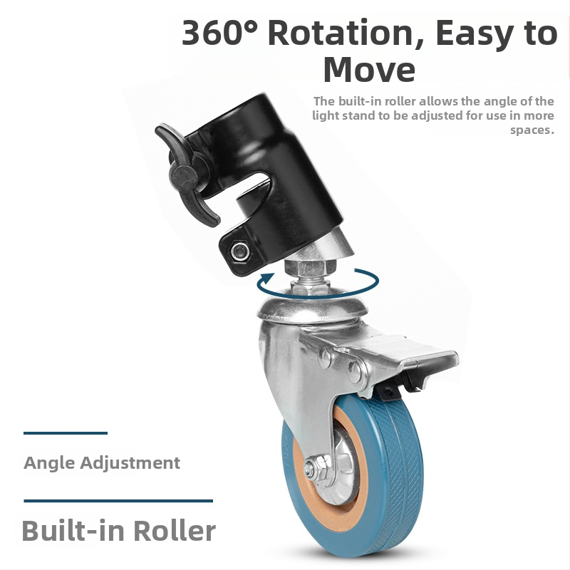 Lámpatartó kerék C-kerettel a mágikus láb állványhoz, fém (Modell: 25 mm, Anyag: Fém, Alkalmazás: mágikus láb lámpastand, Súly: 1,51 kg)