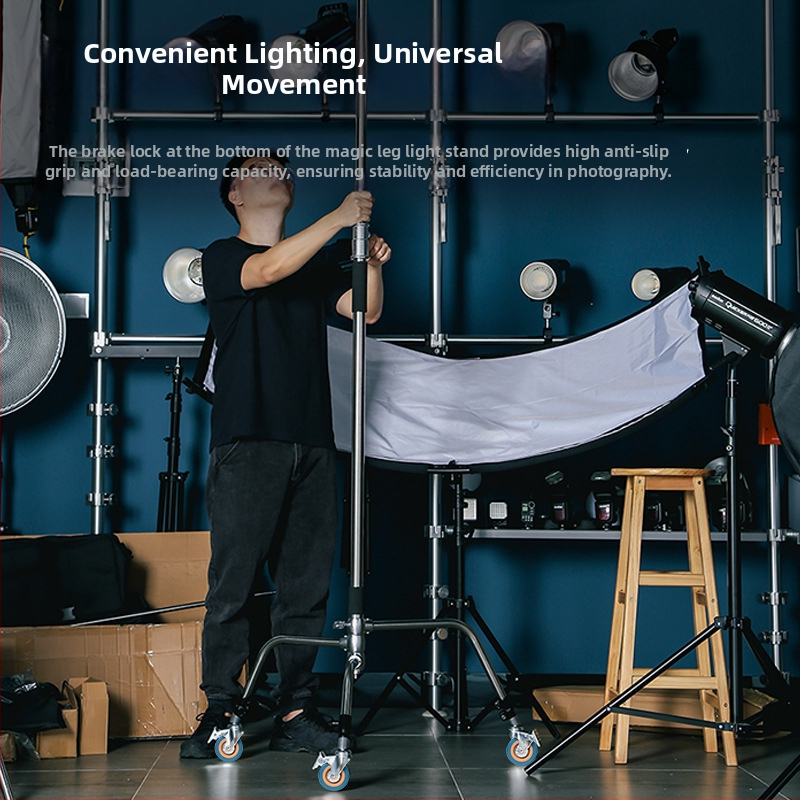 Lámpatartó kerék C-kerettel a mágikus láb állványhoz, fém (Modell: 25 mm, Anyag: Fém, Alkalmazás: mágikus láb lámpastand, Súly: 1,51 kg)